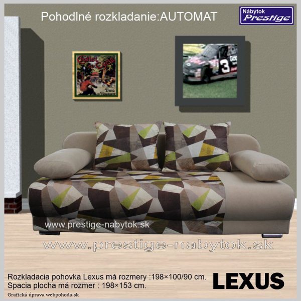 LEXUS Holm Pohovka sedacia rozkladacia béžová