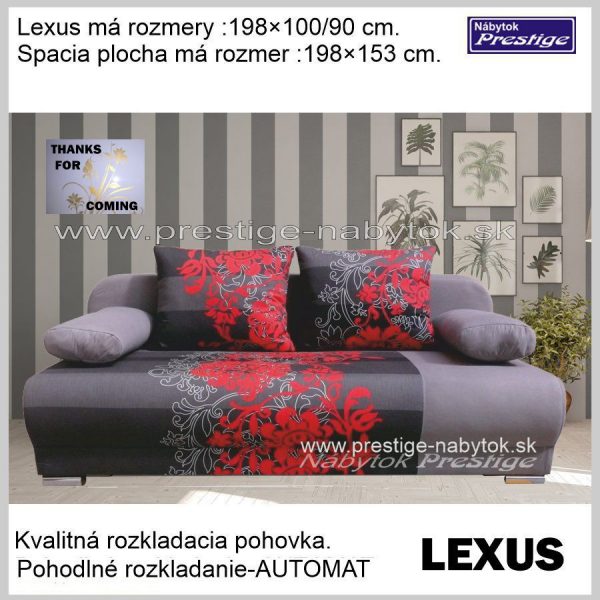 LEXUS rozkladacia sedacia pohovka sivá