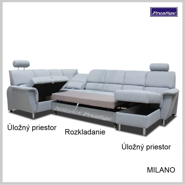 Milano U sedacia súprava Rozkladanie a Úložný priestor