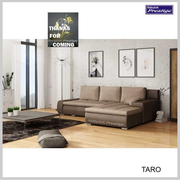 Taro rohová sedačka hnedá