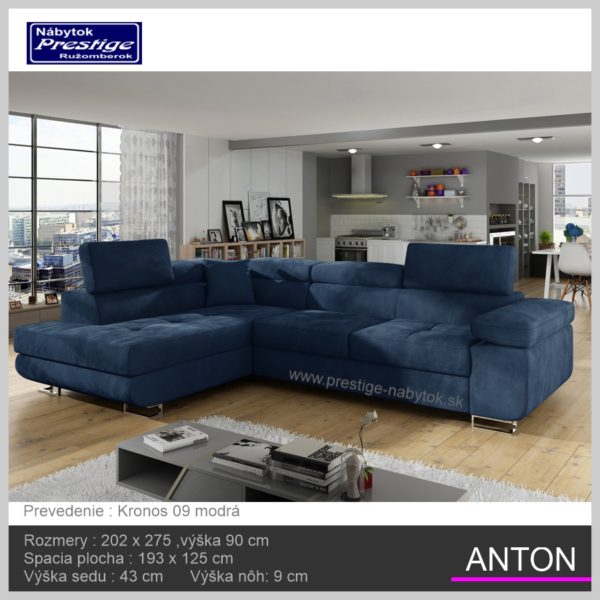 Anton sedačka modrá