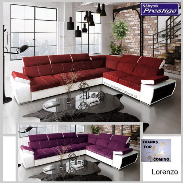 Rohové sedačky Lorenzo Lux červené