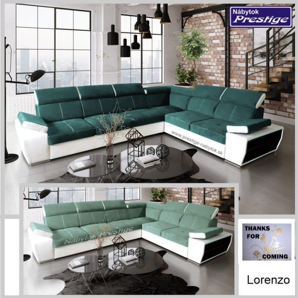 Rohové sedačky Lorenzo Lux zelené