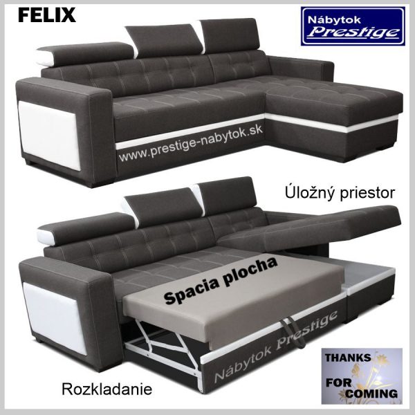 Felix sedačka spacia plocha úložný priestor