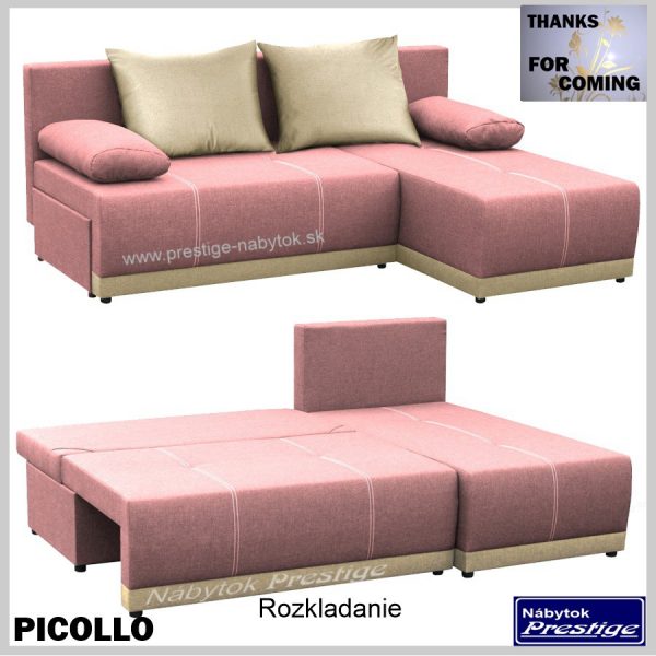 Picollo sedačka Look ružová Rozkladanie