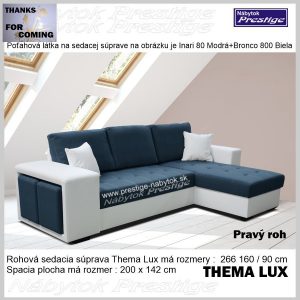 THEMA LUX sedačka rohová modrá rozkladacia