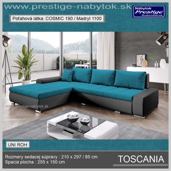Toscania rohová sedačka modrá