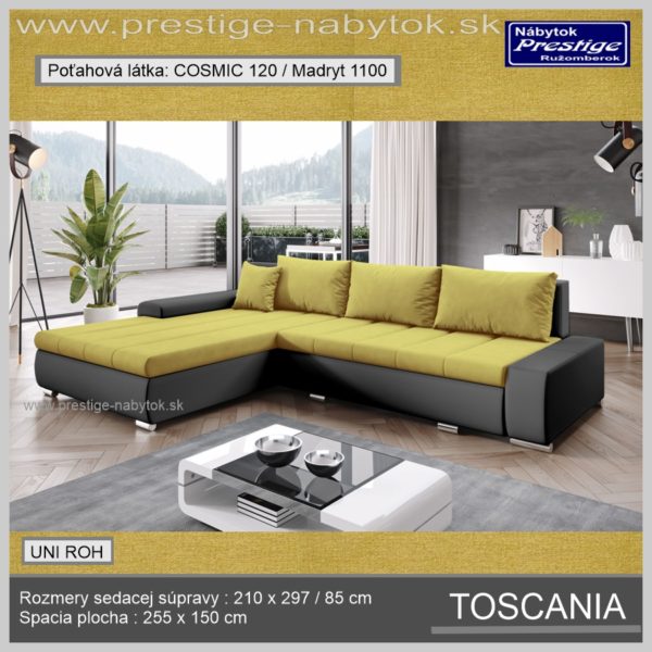 Toscania rohová sedačka žltá