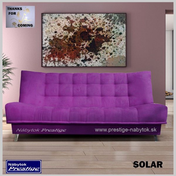 SOLAR pohovka fialová rozkladacia