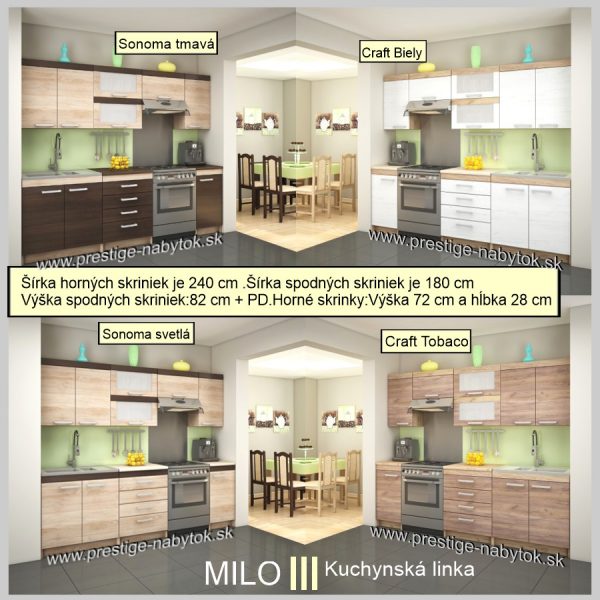 Kuchyňa Milo 3 rozmery