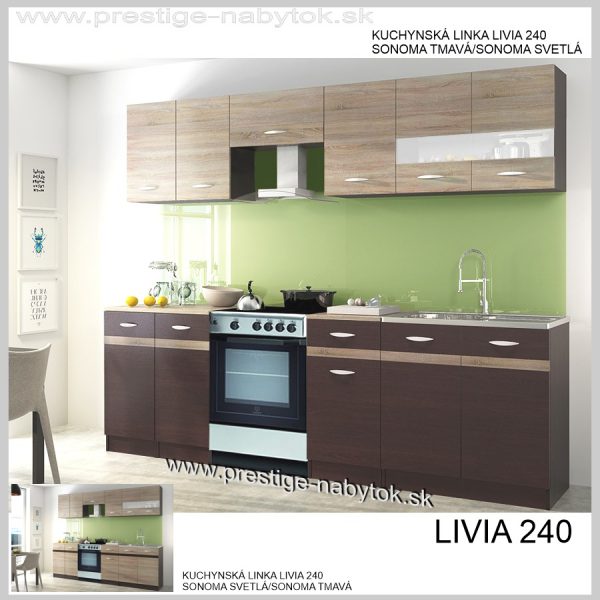 Livia 240 kuchyňa Sonoma tmavá