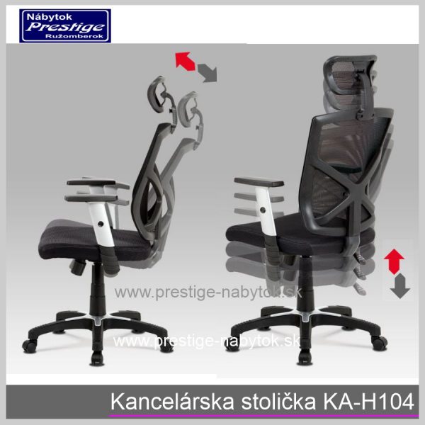 Kancelárska stolička KA H104 čierna detail 4