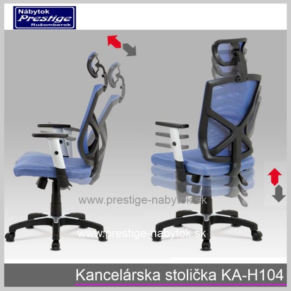 Kancelárska stolička KA H104 modrá detail 1