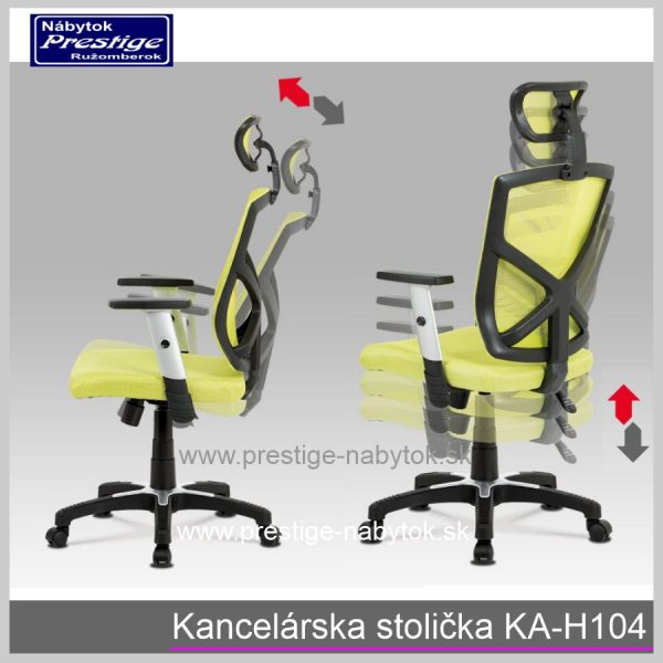 Kancelárska stolička KA H104 zelená detail 2