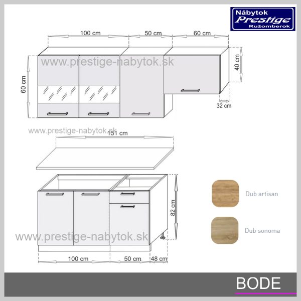 Kuchyňa Bode rozmery