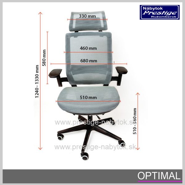 Spinergo stolička Optimal rozmery 1