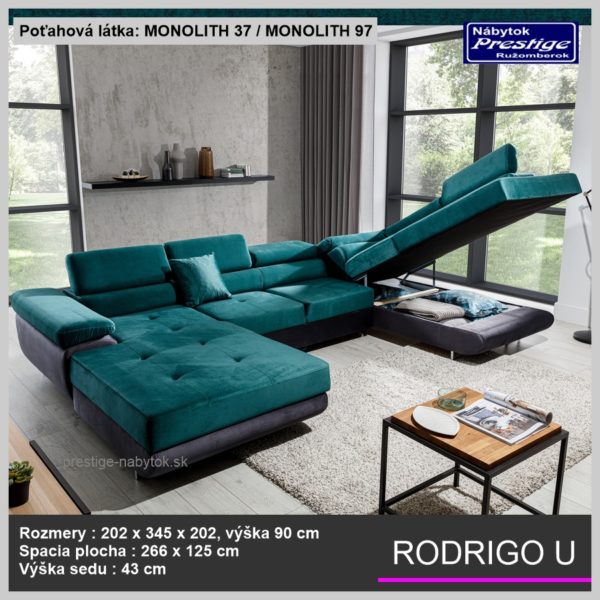 Rodrigo U sedacia súprava zelená Monolith 03