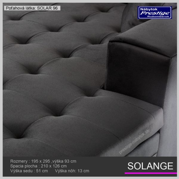Solange rohová sedačka sivá čalúnenie