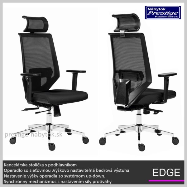 Edge kancelárska stolička čierna 2