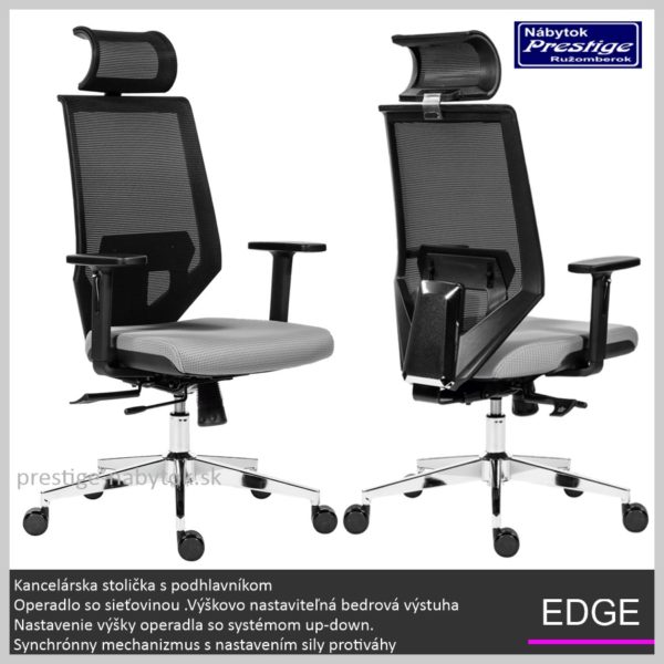 Edge kancelárska stolička Grey