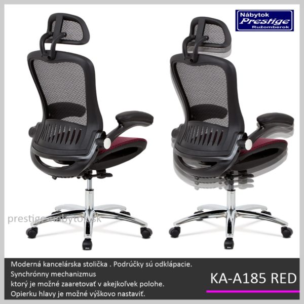 KA-A185 RED kancelárska stolička 02