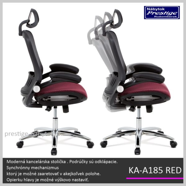 KA-A185 RED kancelárska stolička 04