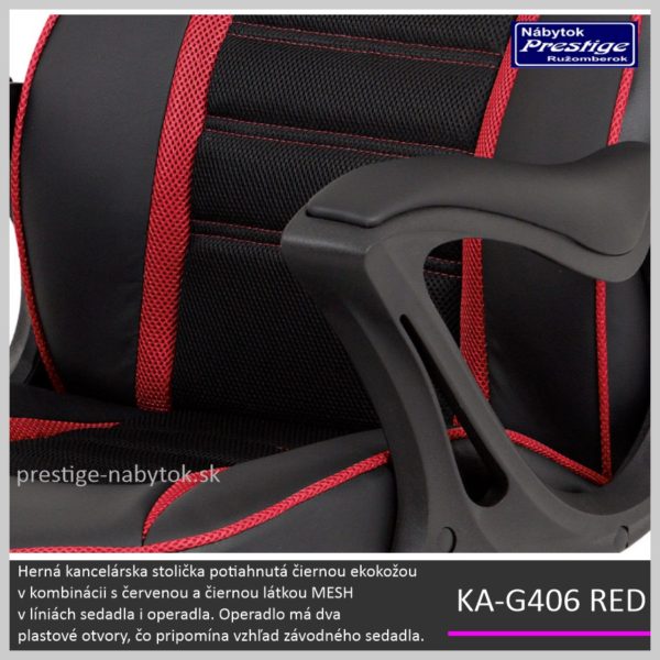 KA-G406 RED kancelárska stolička detail 03