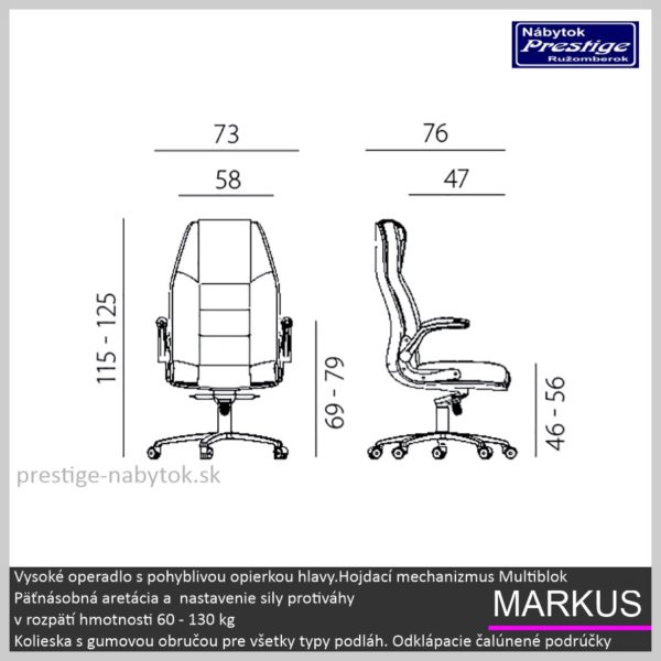 Markus kancelárske kreslo rozmery