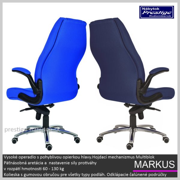 Markus kancelárska stolička modrá chrbát