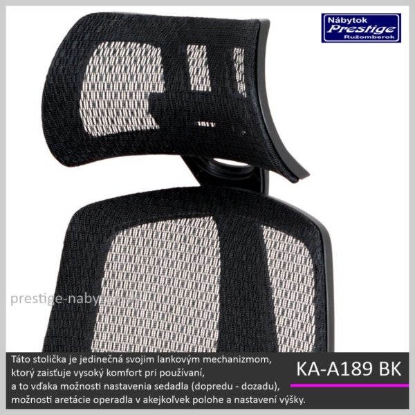 KA-A189 BK kancelárska stolička Detail 01