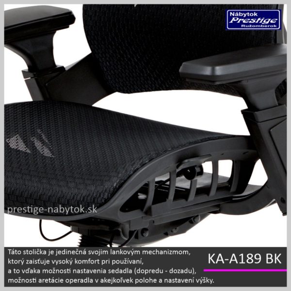 KA-A189 BK kancelárska stolička Detail 03
