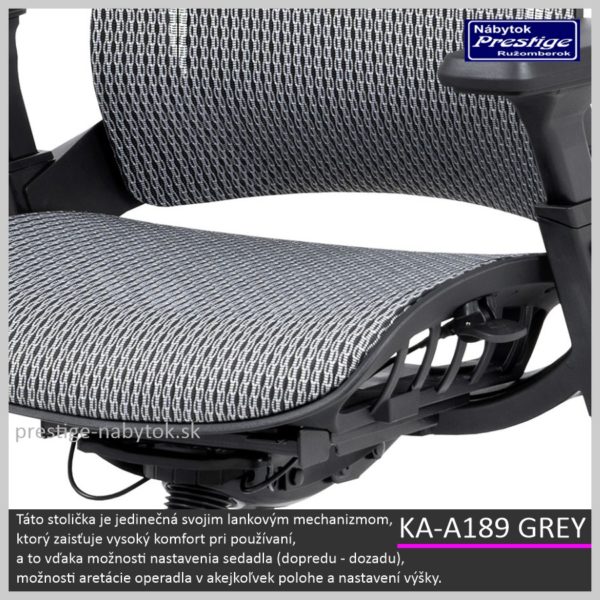 KA-A189 GREY kancelárska stolička Detail 03