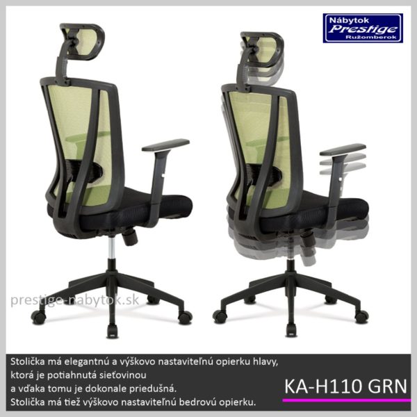 KA-H110 GRN kancelárska stolička 03