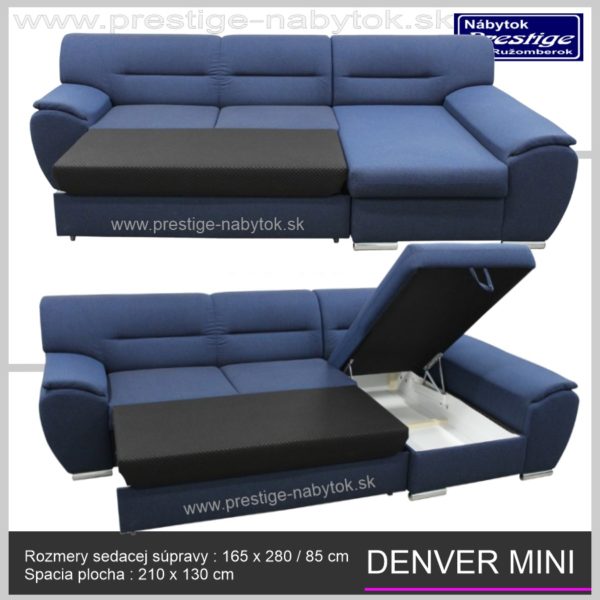Denver Mini sedačka rohová modrá