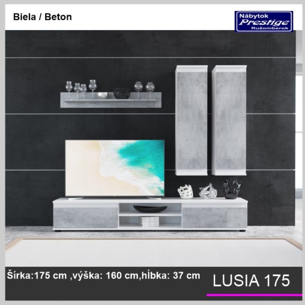 Lusia obývačka Biela / Betón