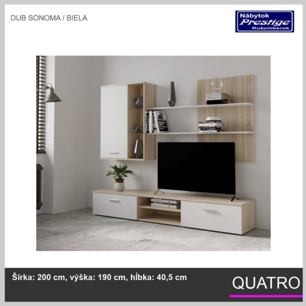 Quatro obývačka Dub Sonoma / Biela